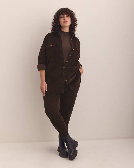 Corduroy Buttoned Down Shirt with Patch Pockets