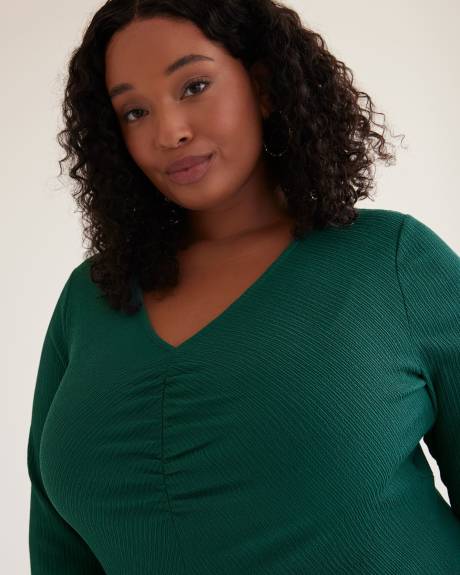 Robe mi-longue en tricot texturé
