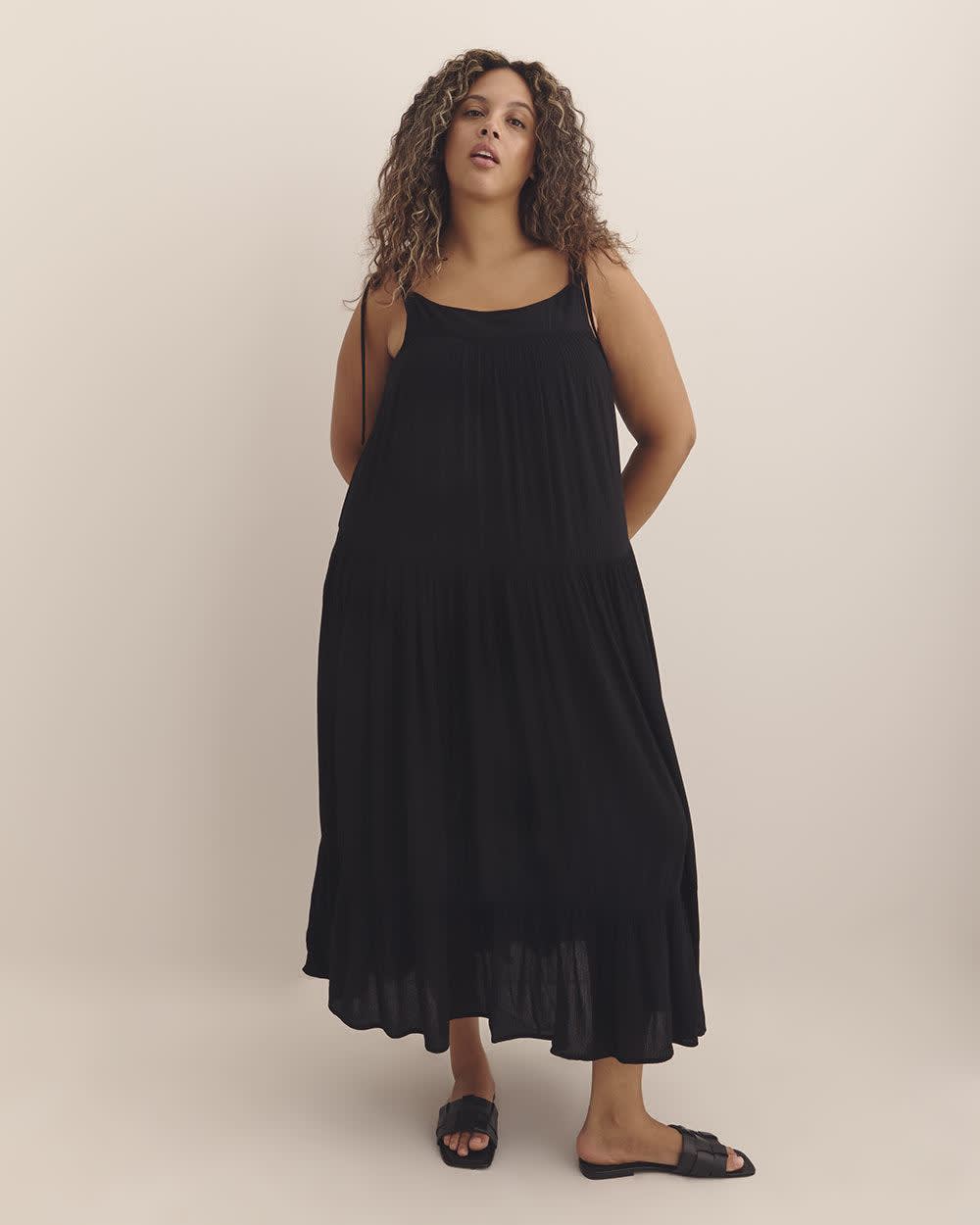 Long Crinkle Swim Cover-Up Dress Long Crinkle Swim Cover-Up Dress
