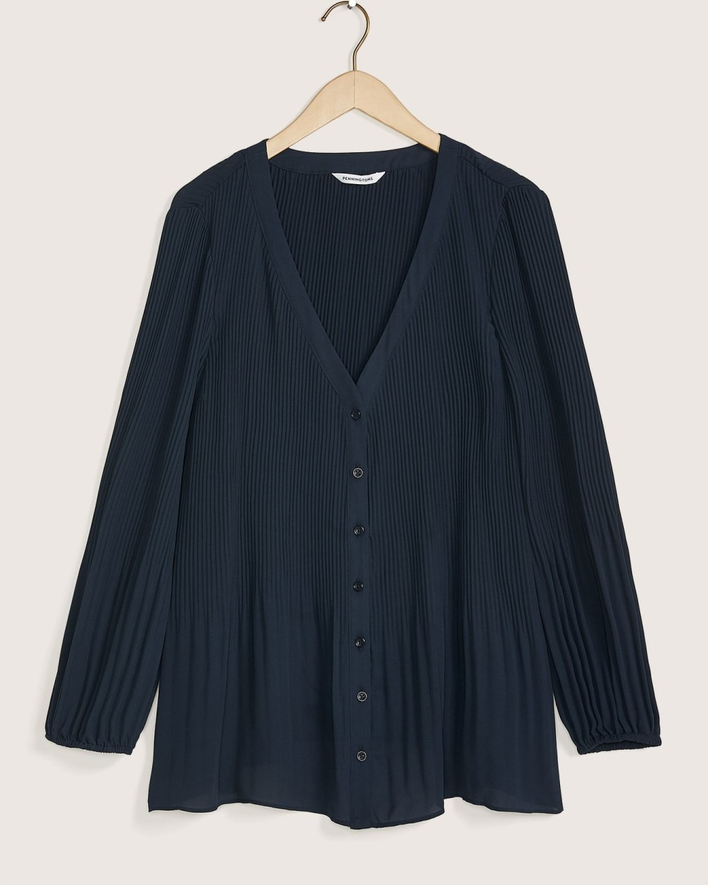 Responsible Bubble Sleeve A-Line Blouse With Buttons | Penningtons