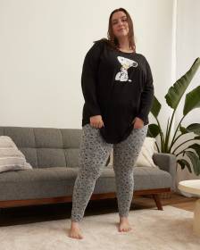 Pantalon de jogging rayé avec imprimé de Snoopy - ti Voglio