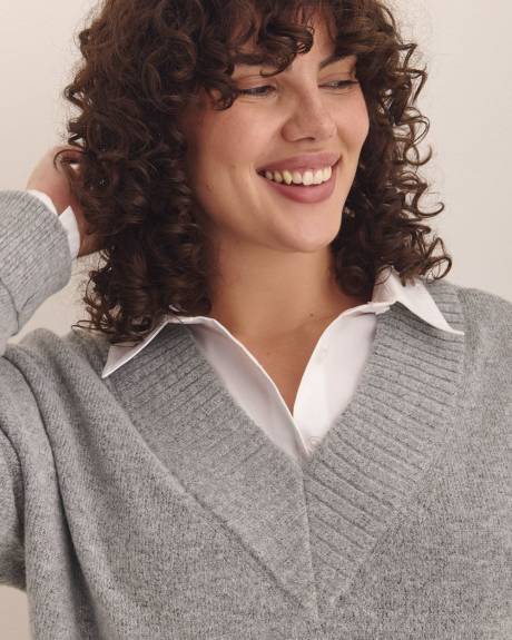 V-Neck Tunic Sweater