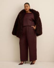 Pantalon en satin à jambe évasée