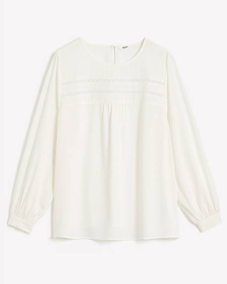 Satin Blouse with Lace Inserts