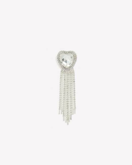 Fancy Rhinestone Heart Brooch
