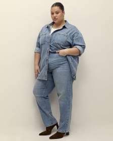 Denim Buttoned Down Tunic Shirt