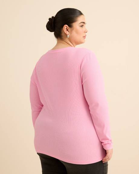 Boyfriend-Fit Ribbed Knit Tee - PENN. Essentials