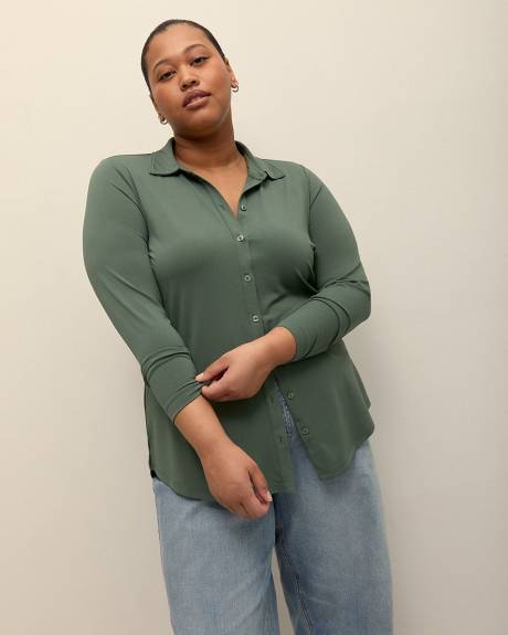 Buttoned-Down Knit Shirt