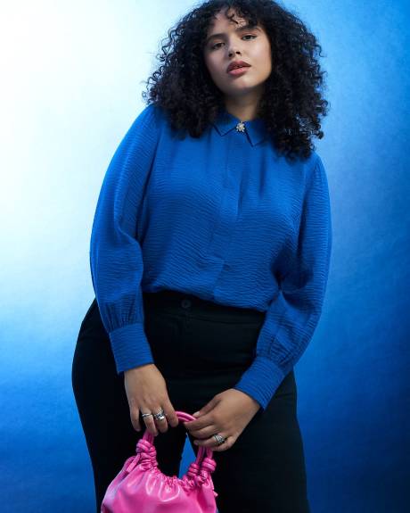 Loose Blouse with Jewel Buttons - Addition Elle