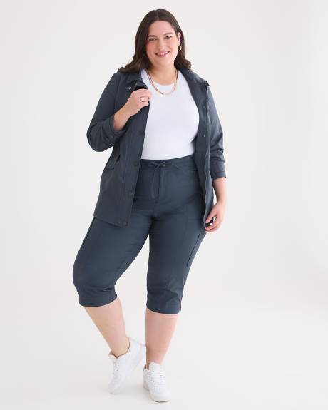 Cotton Capri with Ribbed Waistband