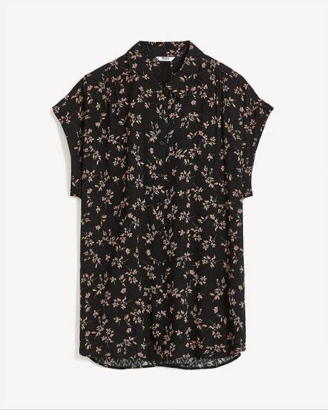 Short Dolman Sleeve Buttoned-Down Shirt