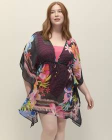 Black Printed Caftan - Bleu by Rod Beattie