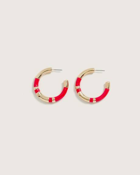 Boucles d'oreilles anneaux à deux tons