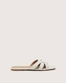 Extra Wide Width, Crossed Strap Flat Slide Sandal