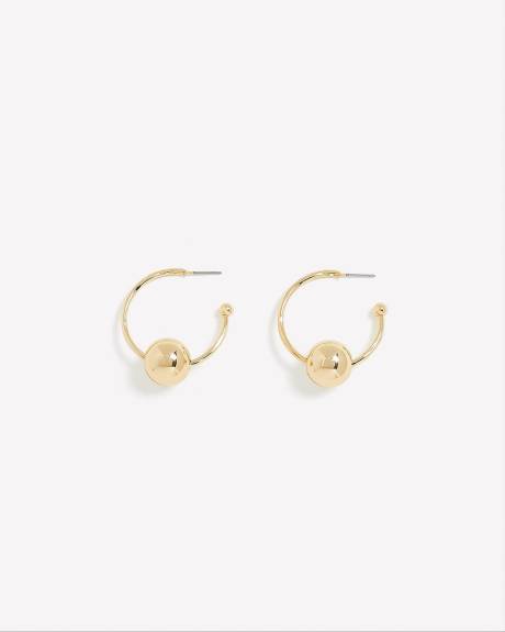 Boucles d'oreilles anneaux ouvertes ornées d'une bille