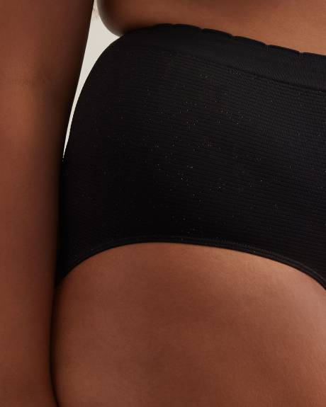 Seamless Ribbed Knit Brief with Golden Lurex - ti Voglio