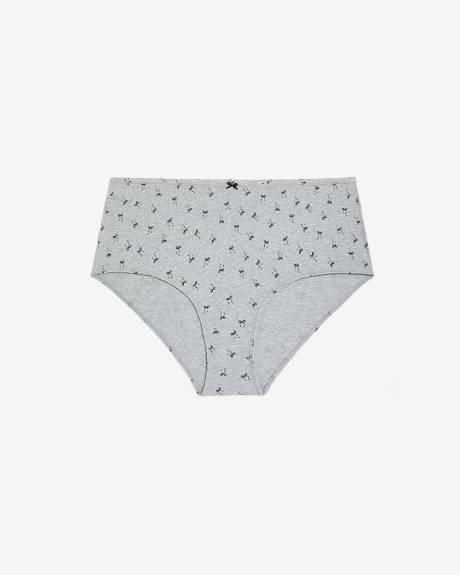 Culotte classique en coton chiné gris à motif de boucles - ti Voglio