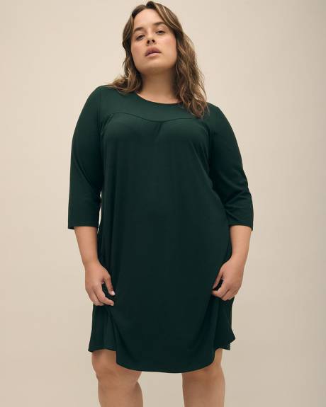 Responsible, Ribbed Knit Sweetheart Swing Dress