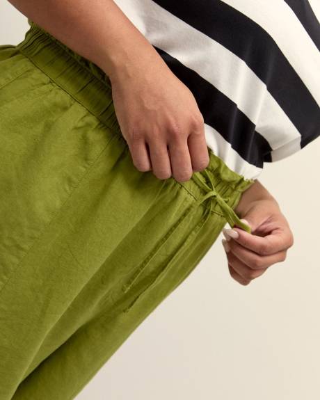 Linen Blend Pull-On Short