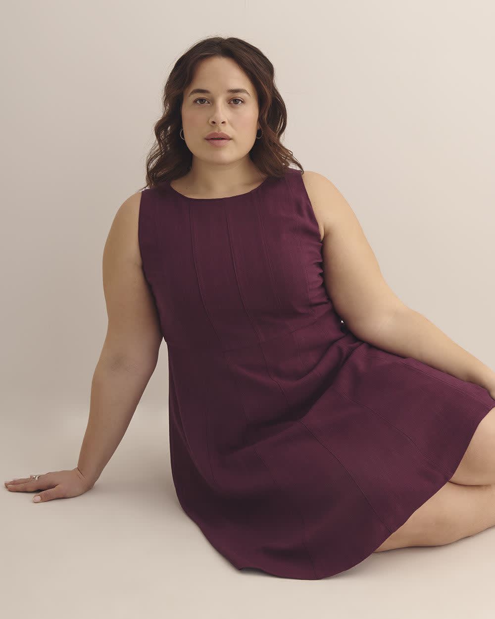 Sleeveless Fit and Flare Dress with Seam Details