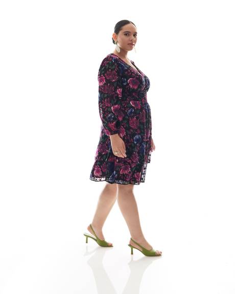 Floral V-Neck Tiered Dress - Addition Elle