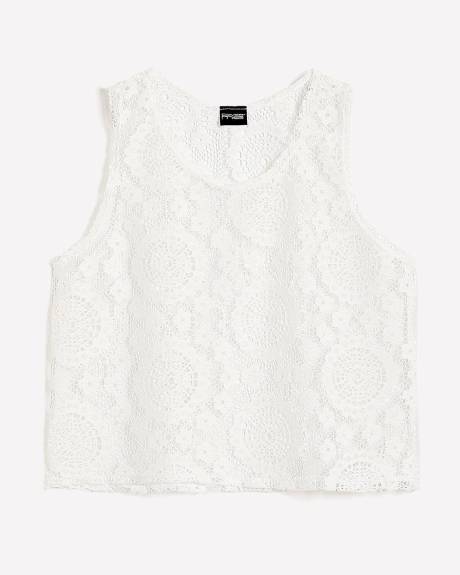 White Textured Swim Cover-Up Cami - Cover Me