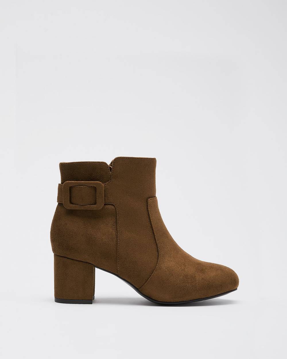 Extra Wide Width Block Heel Bootie with Side Buckle Penningtons