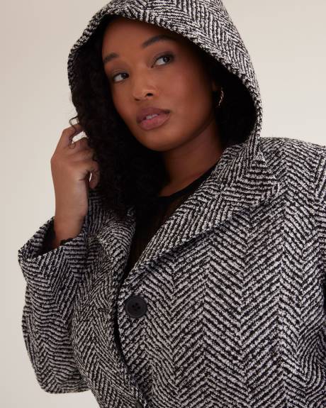 Responsible, Black & White Wool Blend Coat