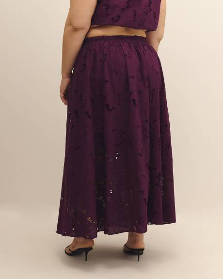 Embroidered Cotton Full Skirt - Addition Elle