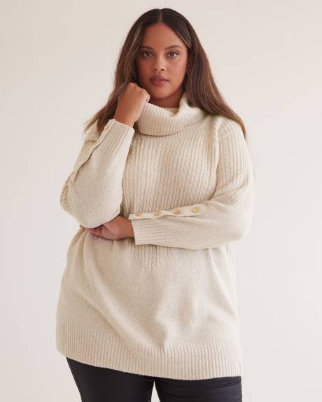 Cable Tunic Sweater with Cowl Neck Penningtons