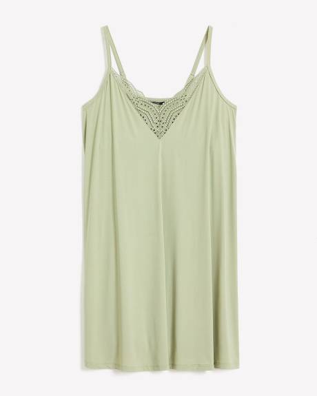 Satin Microfibre Nighty with Lace Details - Déesse Collection