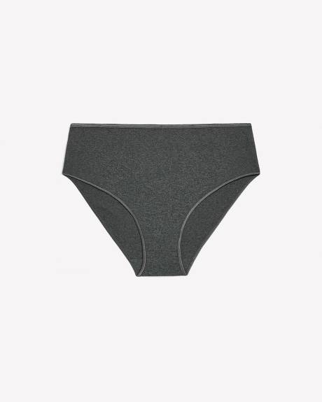 High-Cut Heather Grey Rib Brief - ti Voglio