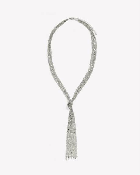 Collier long scintillant avec noeud