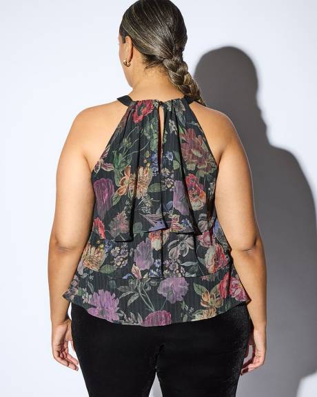 Meredith Shaw x PENN - Floral Halter Layered Ruffle Top