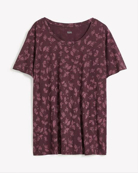 Boyfriend Fit Scoop-Neck Loose T-Shirt - PENN. Essentials