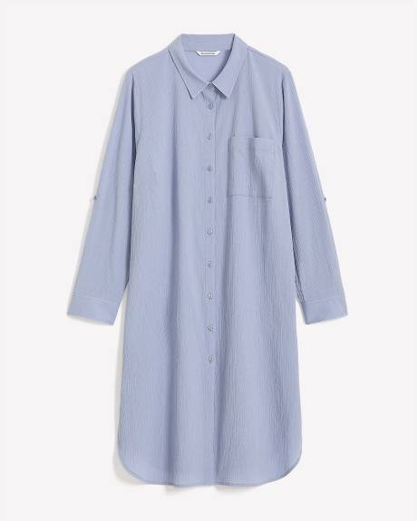 Cotton Buttoned Down Tunic Shirt