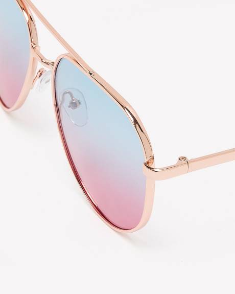 Coloured Lense Aviator Sunglasses