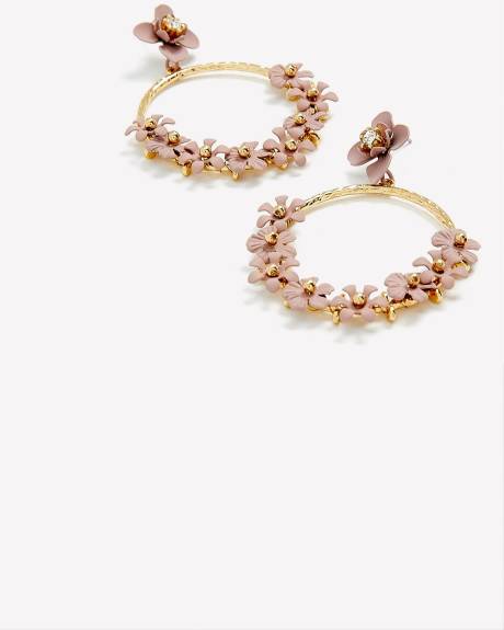 Flower Hoop Earrings
