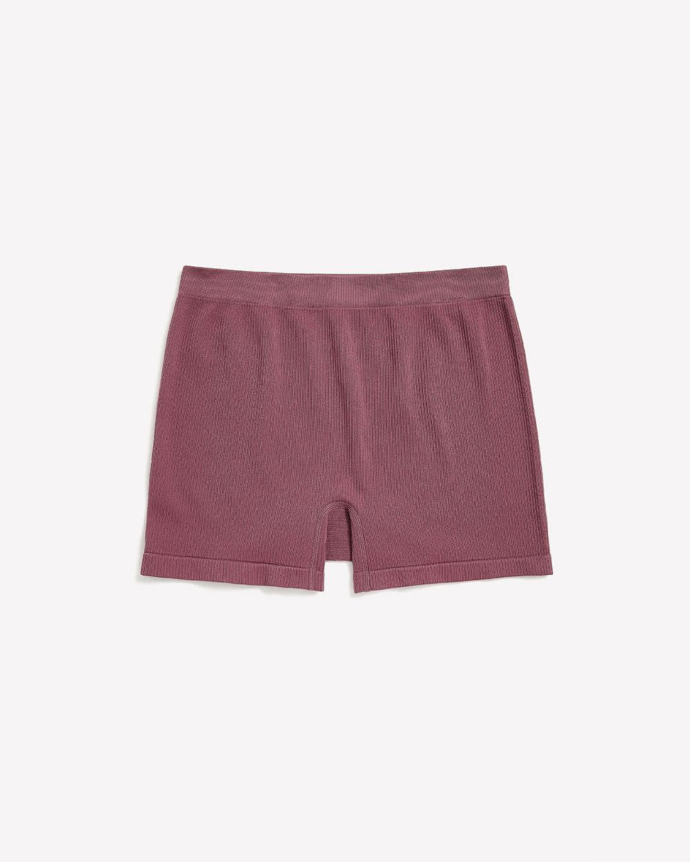 Purple Seamless Ribbed Knit Boyshort - ti Voglio