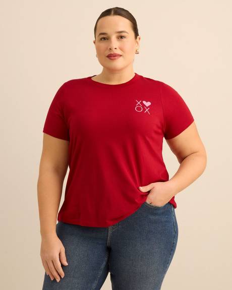 Crewneck Tee with Love Print - PENN. Essentials