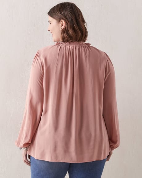 Solid Blouse With Balloon Sleeves - In Every Story