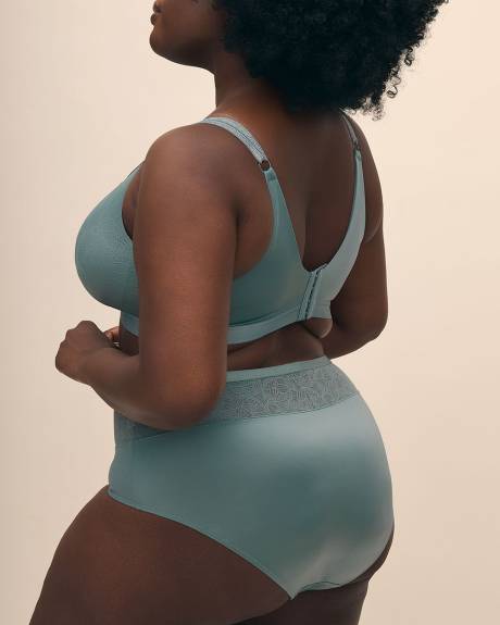 Blue Satin Full Brief with Lace Band - ti Voglio