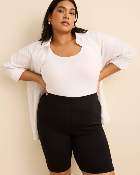 Textured Geo Bike Short With Side Slit