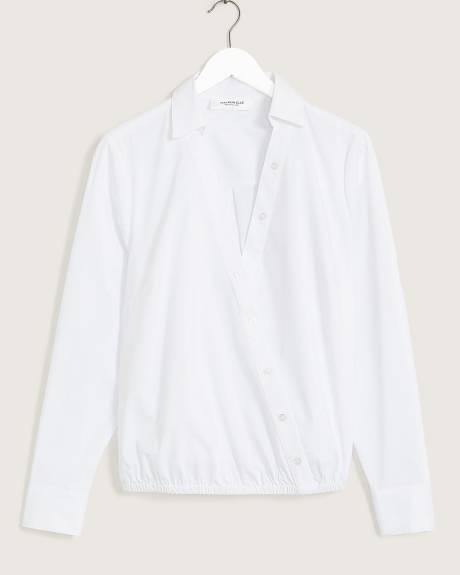 Long-Sleeve Popover Shirt - Addition Elle