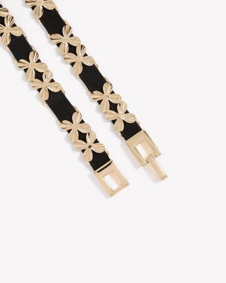Floral Metal Link Stretch Belt