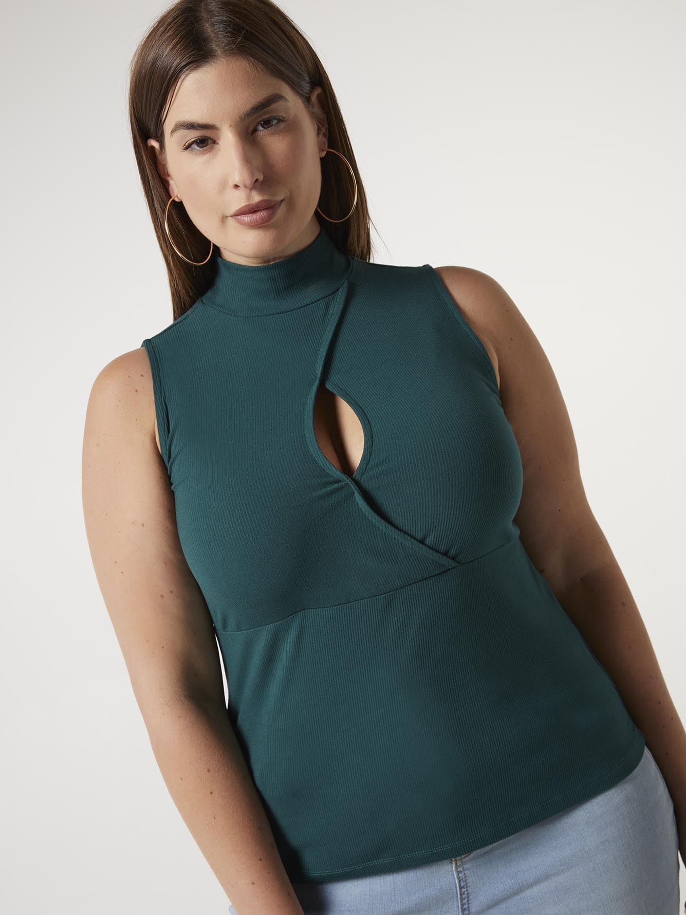 Sleeveless Top with Cross Over Front - Addition Elle
