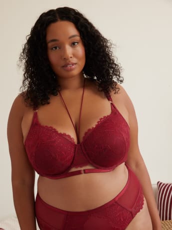Sexy Lace Balconette Bra with Removable Cord - Déesse Collection