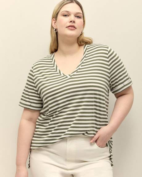 Responsible, Striped Boyfriend-Fit Tee - PENN. Essentials