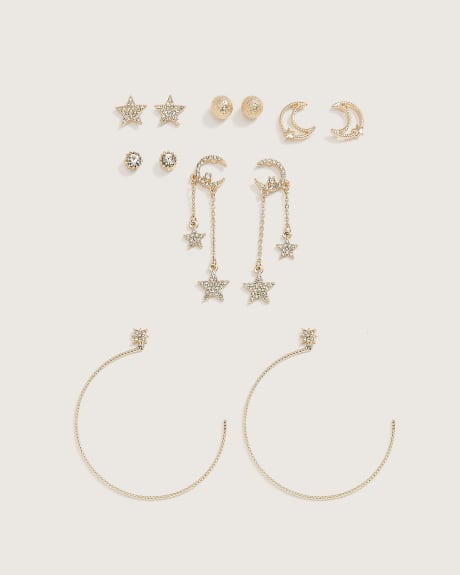 Assorted Celestial Earrings, Set of 6
