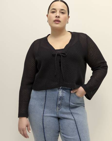 Cardigan noué à manches cloches
